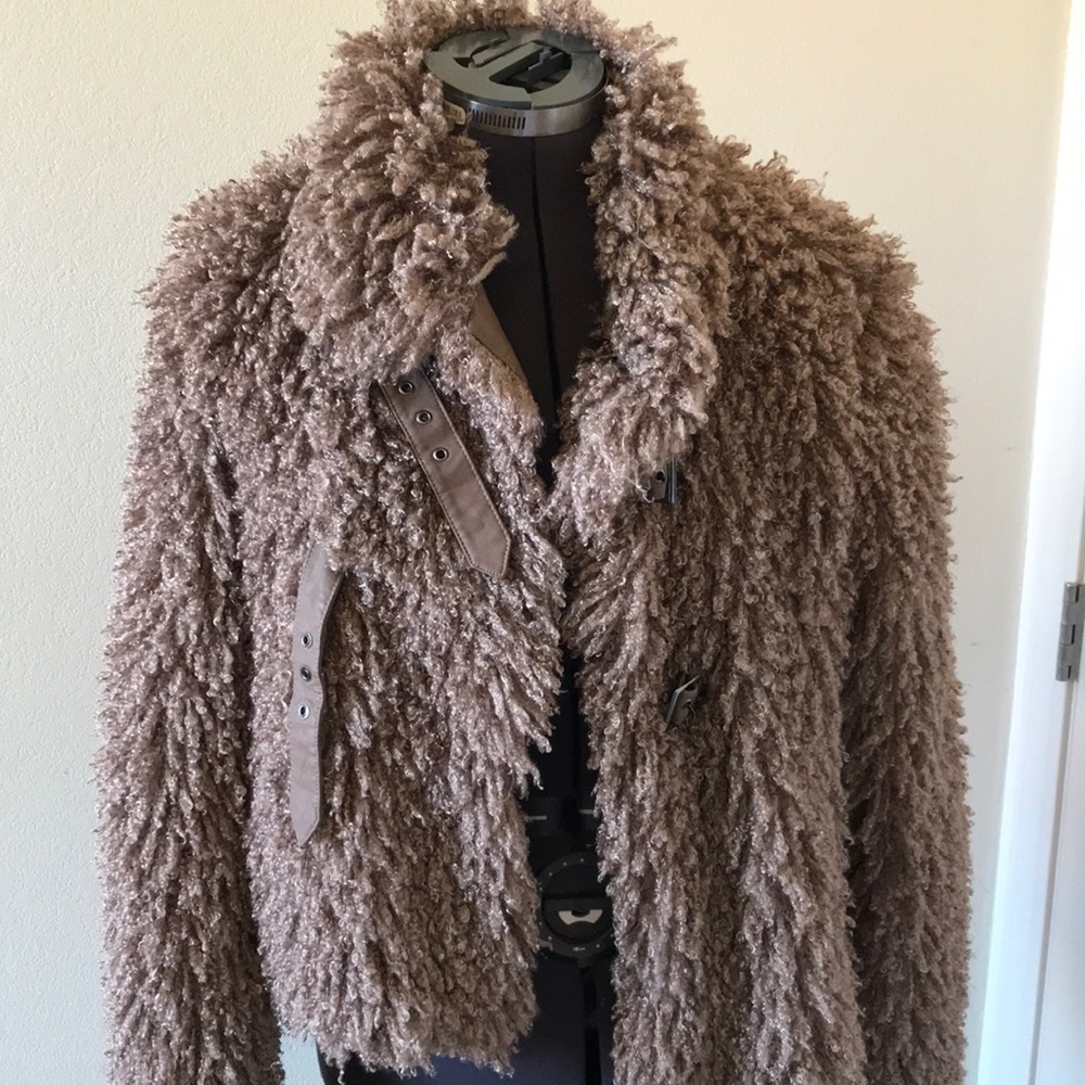 Faux Furry Brown Bisou Bisou Jacket M